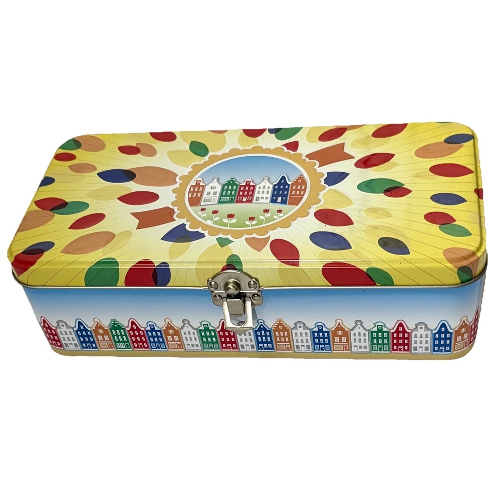 Lipton Tea Canister Tin Rectangular Hinged  Dutch Postcode Lottery Christmas